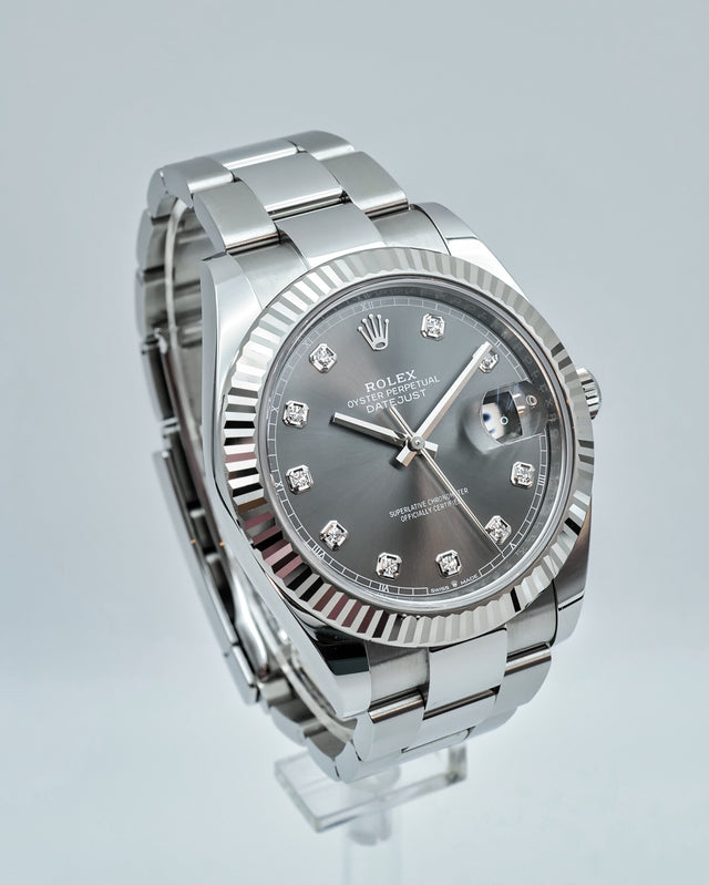 Rolex 126334 Datejust 41 with Slate Stick Dial on Oyster