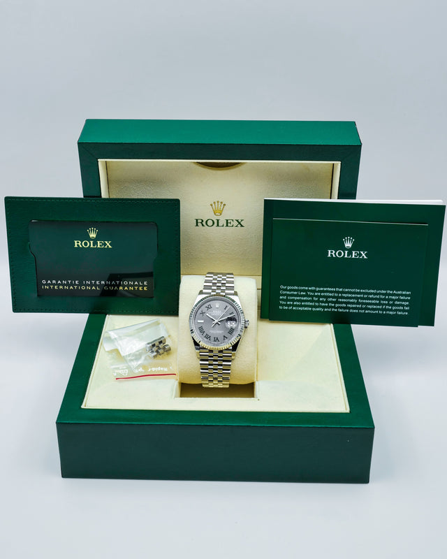 Rolex 126234 Datejust with Slate Roman Dial on Jubilee