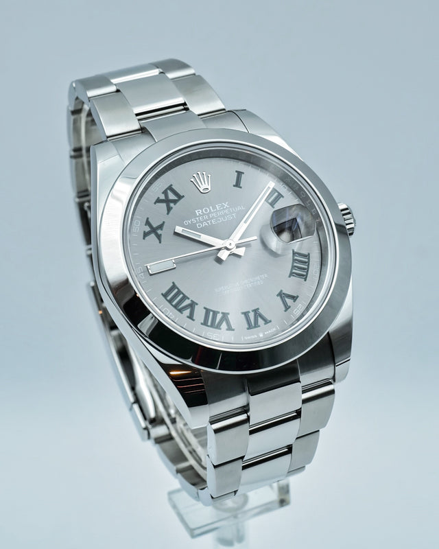 Rolex 126300 Datejust 41 with Slate Roman Dial on Oyster