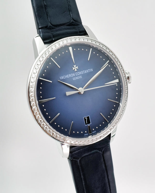 Vacheron Constantin 4115U/000G-B908 Patrimony Self-Winding 36.5mm White Gold with Blue Dial