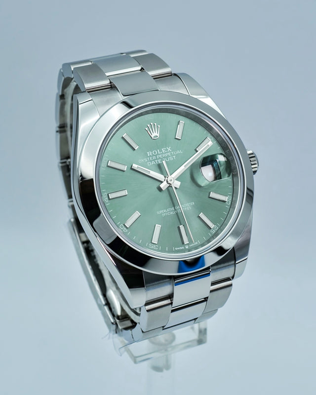 Rolex 126300 Datejust 41 with Mint Green Dial on Oyster