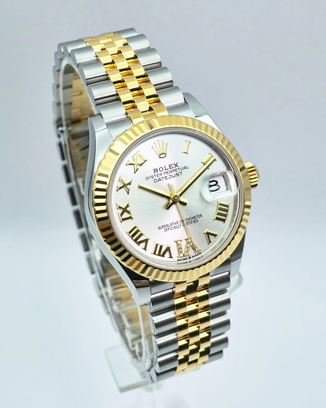 Rolex 278273 Datejust 18K/SS with Silver Roman Dial on Jubilee