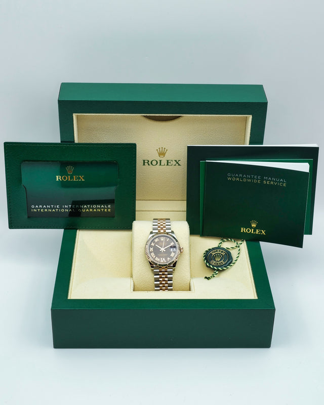 Rolex 278271 Datejust 18K/SS with Chocolate Roman Dial on Jubilee