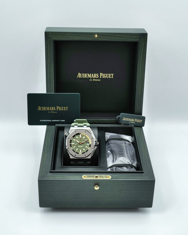 Audemars Piguet 15720ST Royal Oak Offshore Diver with Khaki Green Dial