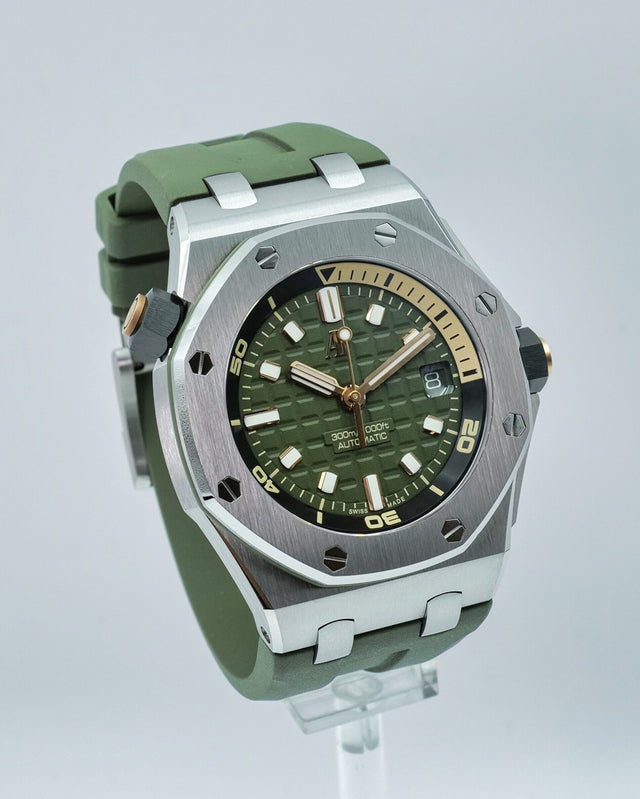 Audemars Piguet 15720ST Royal Oak Offshore Diver with Khaki Green Dial