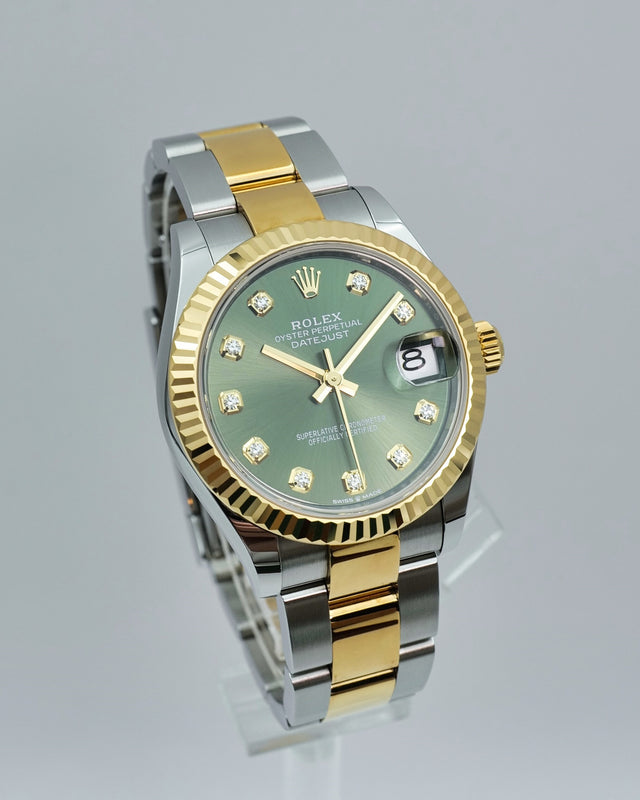 Rolex 278273 Datejust 18K/SS with Olive Green Diamond Dial on Oyster