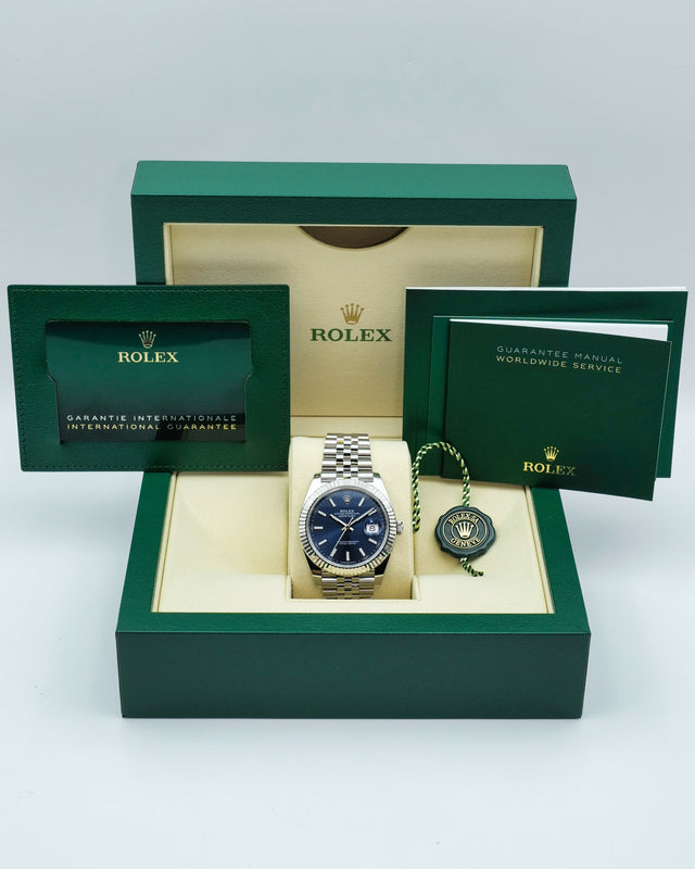 Rolex 126334 Datejust 41 with Blue Stick Dial on Jubilee