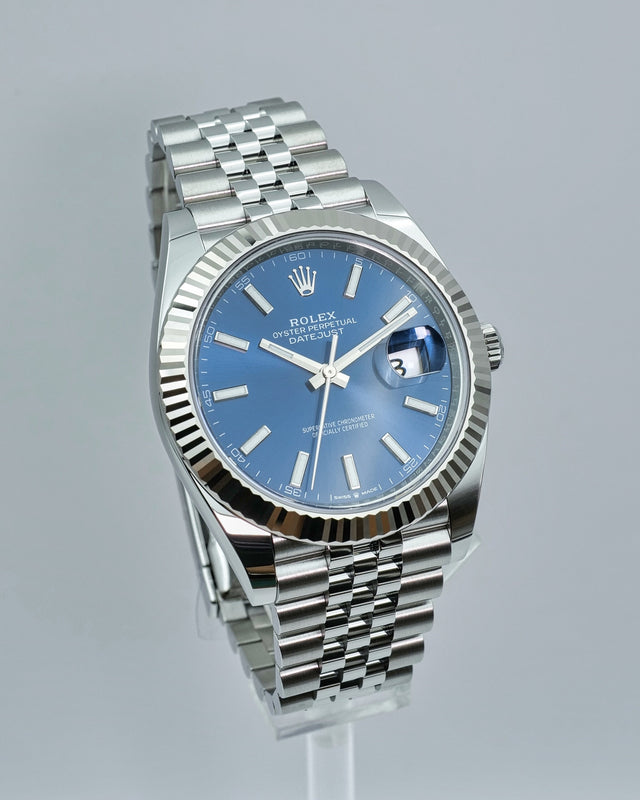 Rolex 126334 Datejust 41 with Blue Stick Dial on Jubilee