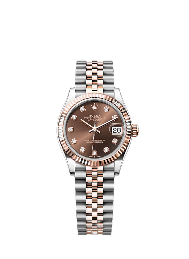 Rolex 278271 Datejust 18K/SS with Chocolate Diamond Dial on Jubilee